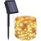 LED strip warm light in copper wire 10m 100 leds with solar panel WB328 