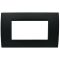 Living International compatible 4-place black Soft Touch plate EL3153 