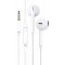 Cuffie auricolari con microfono 1.2m jack audio 3.5mm bianche JD008 F2420 Jokade