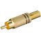 Connettore RCA maschio, nero - placcato oro con protezione per cavi F1470 Goobay