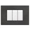 Placca tecnopolimero spazzolato 3 posti antracite compatibile Living International EL061 
