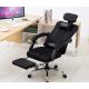 Silla de oficina ergonómica negra con reposapiés 804 