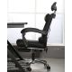 Silla de oficina ergonómica negra con reposapiés 804 