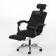 Silla de oficina ergonómica negra con reposapiés 804 