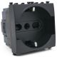 Presa schuko nera 16A 250V compatibile Vimar Arké EL256 