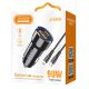 Alimentatore caricabatterie da auto USB/Type-c con cavo Lightning 90W 20V/3A nero JH048 F4230 Jokade