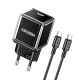 Set caricatore USB-C PD 20W nero con cavo Type-C to Type-C KSC-1251 F4615 Kakusiga