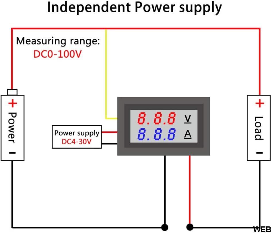 Voltmetro e Amperometro digitale DC 0-100V - da 0 a 10A - Ipersolar