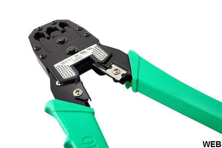 Crimping tool for 8P8C / RJ45 - 6P6C / RJ12 - 6P4C / RJ11 network connectors WB637 