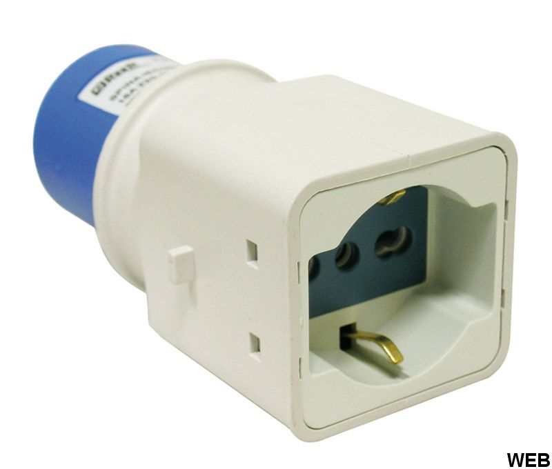 Industrial plug adapter CEE industrial plug / schuko 2P + T Reer EL346 