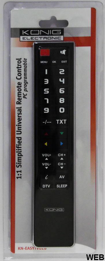 Universal remote control for TV and decoder programmable from PC 1: 1 Konig WB1856 