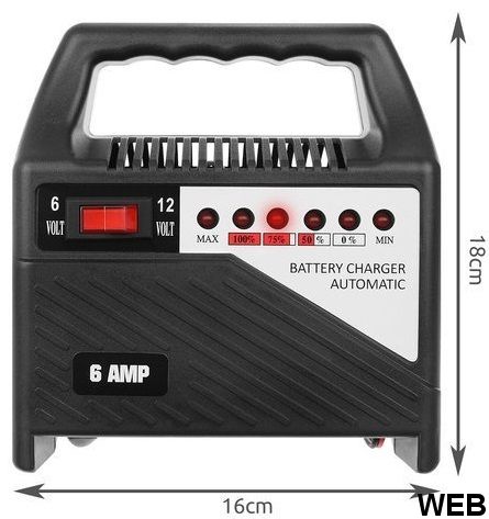 Cargador de baterías de moto 6 y 12V. 4.2 Amp.