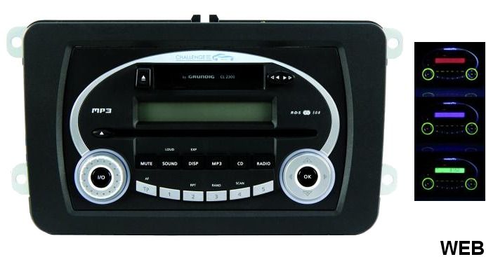 Autoradio 50Wx4 1.8DIN AM/FM CD/MP3 Player regelbares Farbdisplay